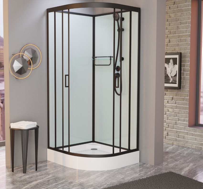 Душевая кабина Frank F408 М Black 80x80x220 матовое стекло, без крыши