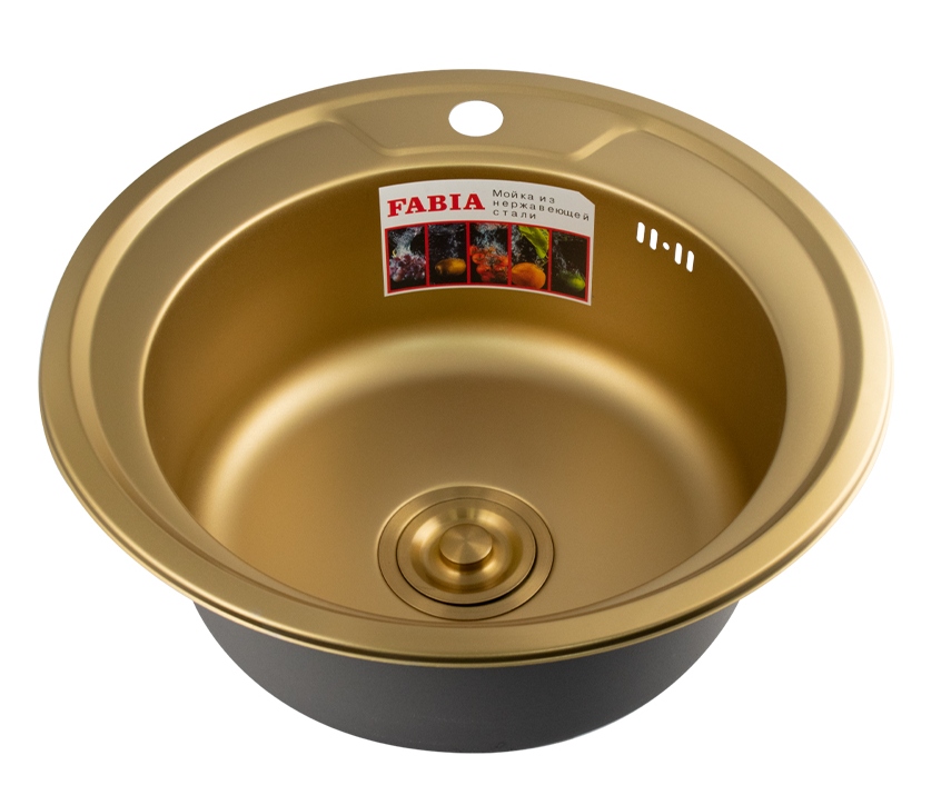 Мойка кухонная Fabia 9561 49 см золото