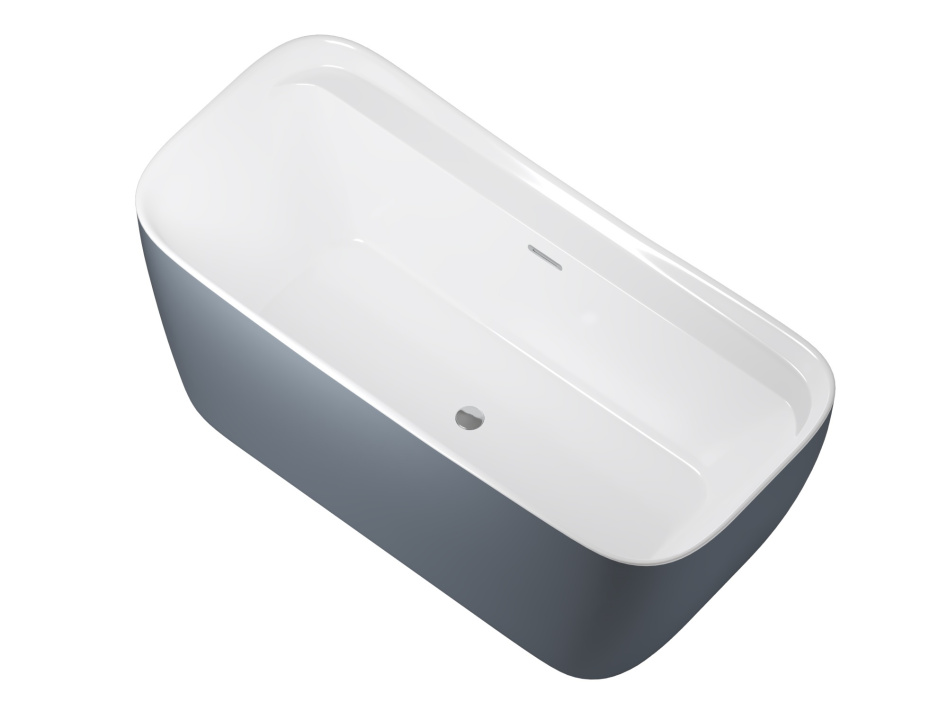 Акриловая ванна Allen Brau Infinity 170x78 2.21002.20/BGM белая глянцевая/сине-серая