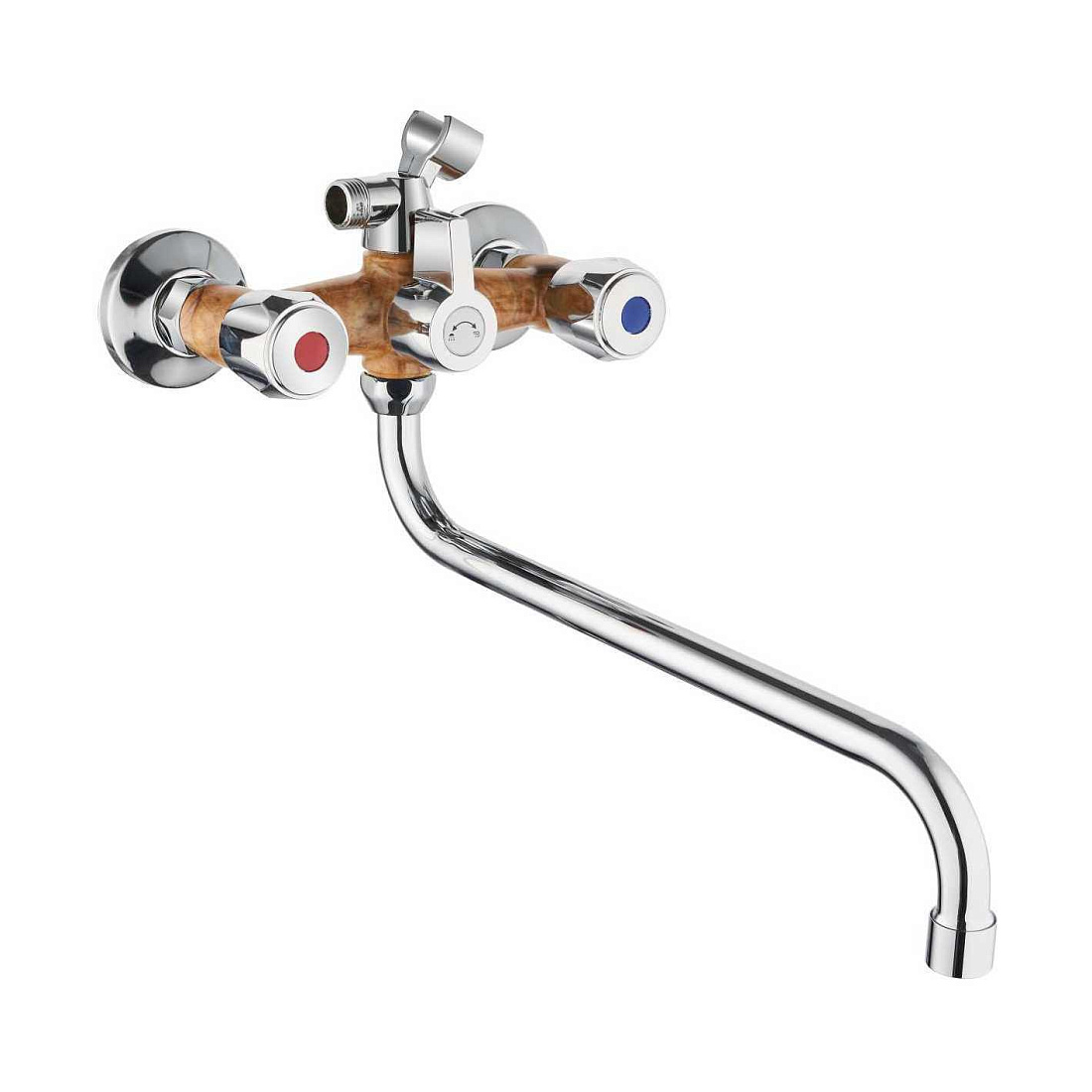 Смеситель PLStart PL2210-24 для ванны с душем коричневый мрамор / хром