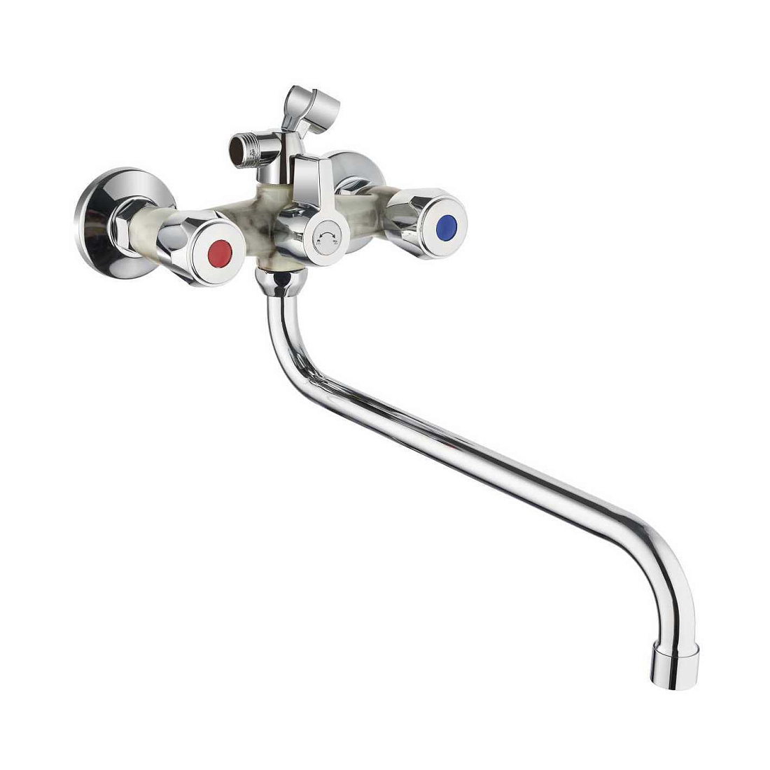 Смеситель PLStart PL2210-26 для ванны с душем серый мрамор / хром