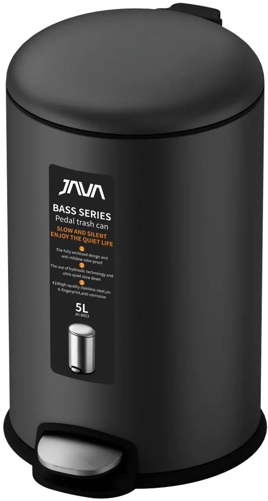 Мусорное ведро Java S-885-5Q 5л с микролифтом, графит