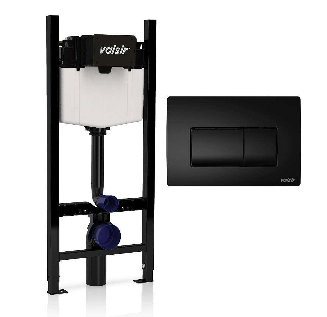 Инсталляция для унитазов Valsir Winner S VS0853202 + кнопка VS0871303 черная матовая