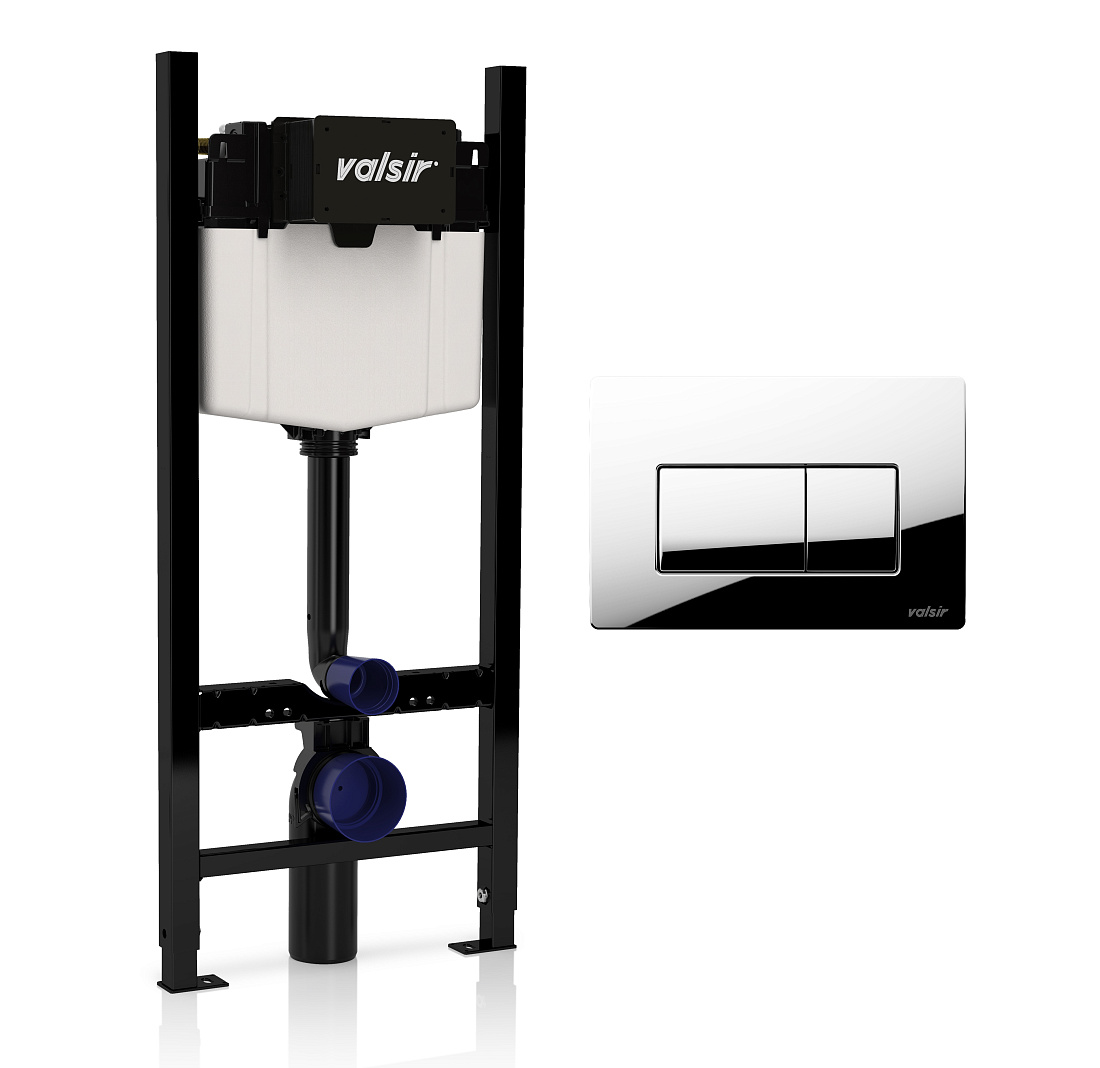 Инсталляция для унитазов Valsir Winner S VS0853202 + кнопка VS0871335 хром глянцевый