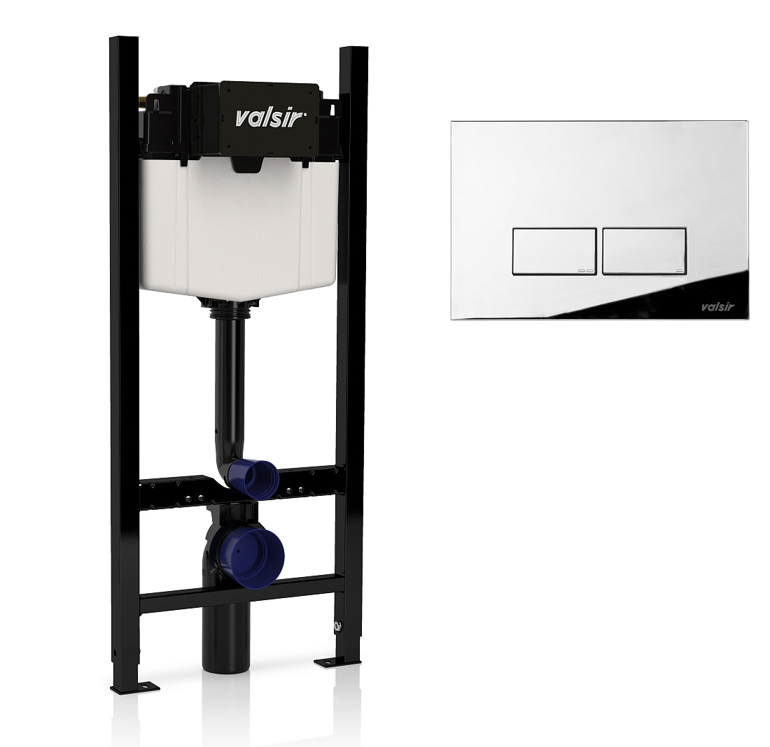 Инсталляция для унитазов Valsir Winner S VS0853202 + кнопка VS0869235 хром глянцевый