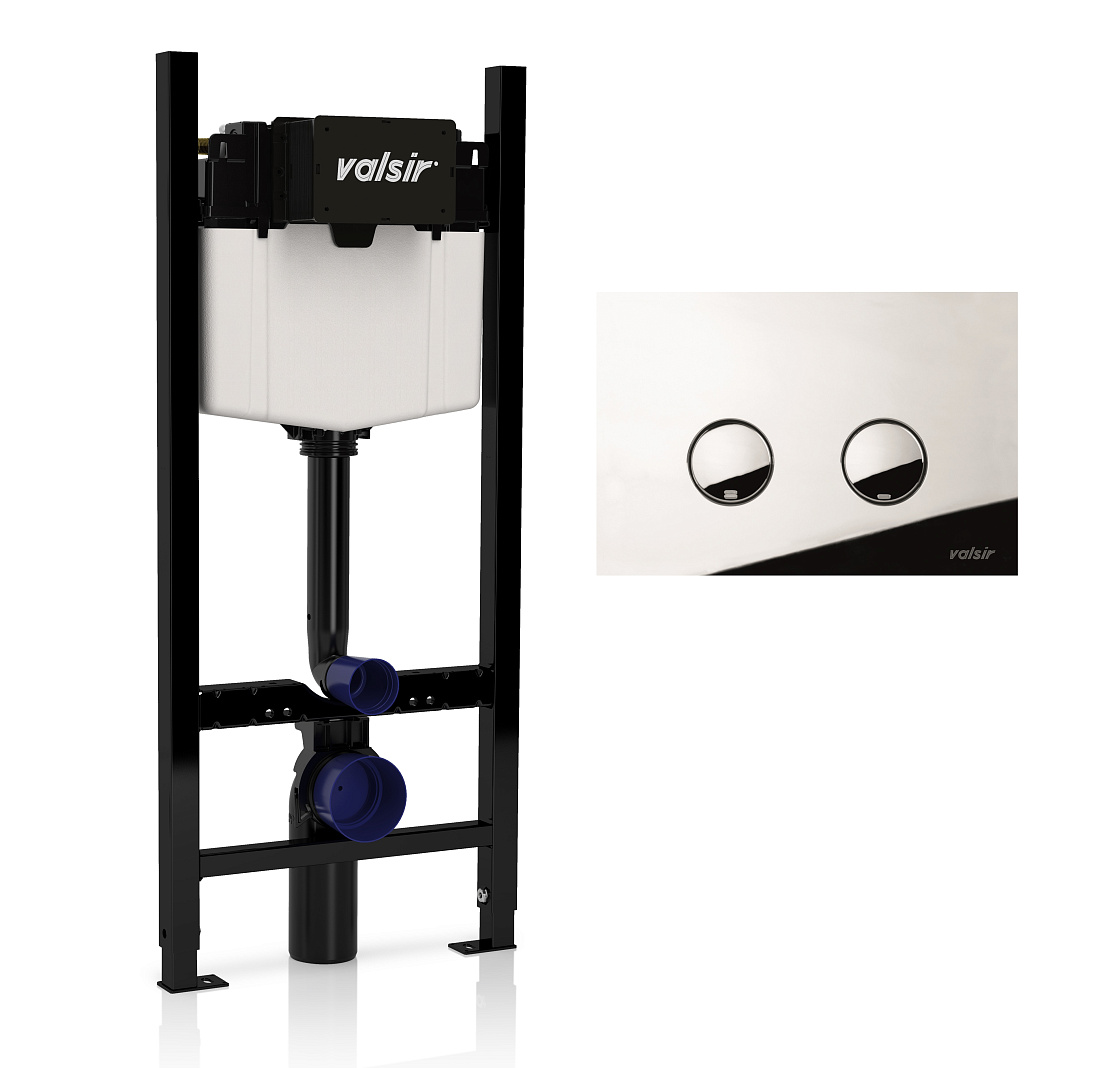 Инсталляция для унитазов Valsir Winner S VS0853202 + кнопка VS0869335 хром глянцевый