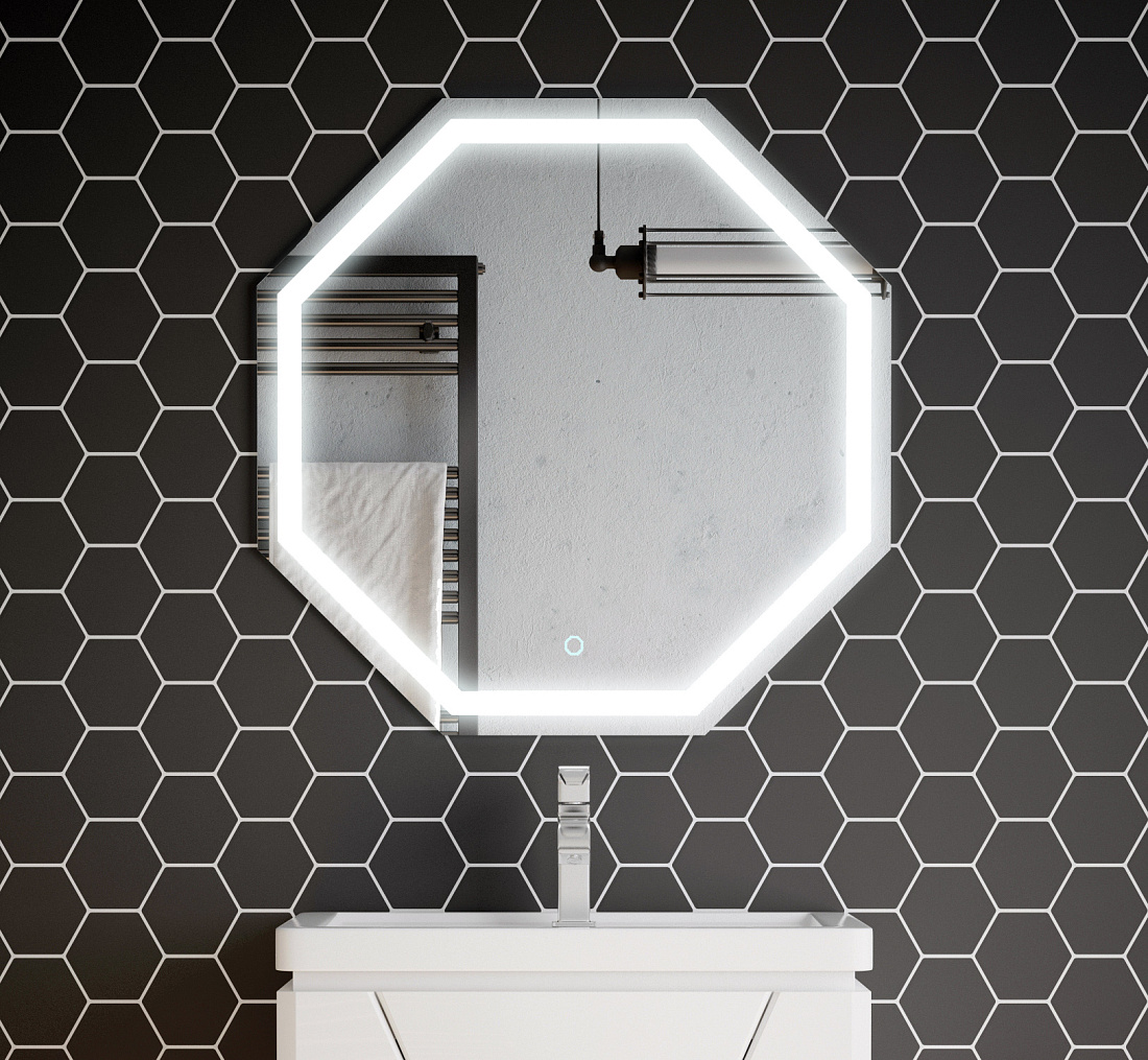 Зеркало Corozo Каре 70 LED 8 граней, сенсор