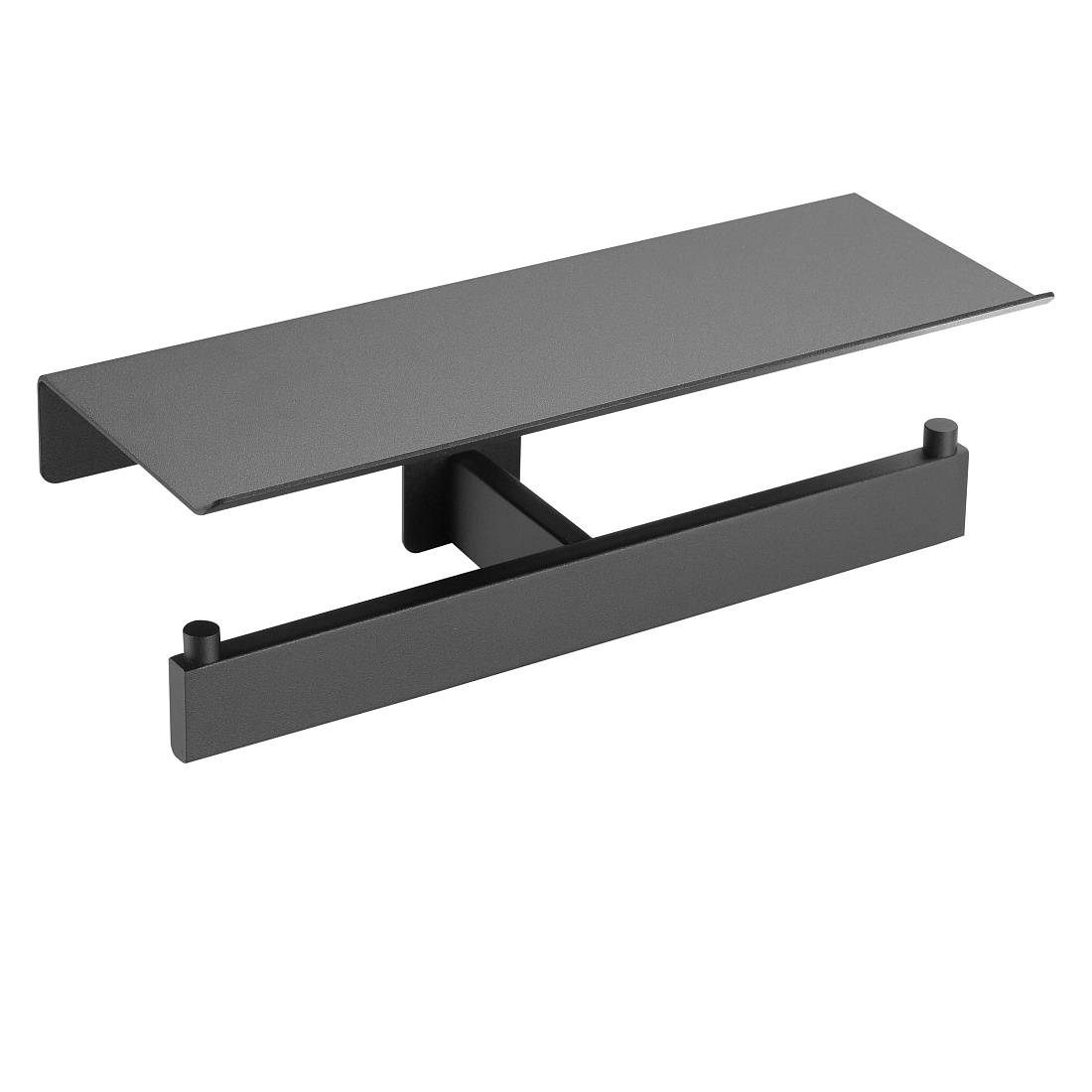 Держатель туалетной бумаги Mediclinics AI2006B с полкой двойной черный