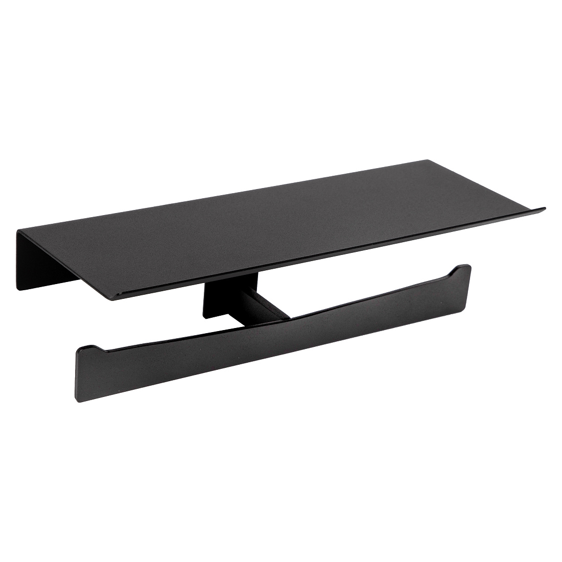 Держатель туалетной бумаги Mediclinics AI2004B с полкой двойной черный