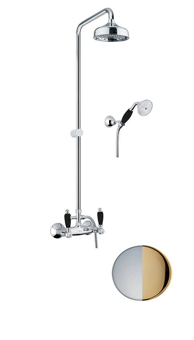 Душевая стойка Fiore Coloniale Black 22CO0620 хром/золото
