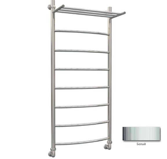 Водяной полотенцесушитель Акванерж Дуга с полкой 120х50 белый