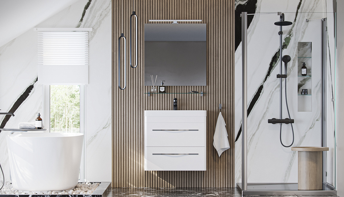 Мебель для ванной Velvex Jill 70 белая матовая