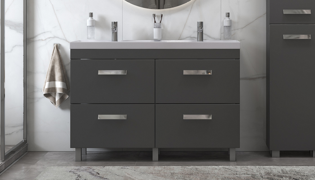 Тумба с раковиной Velvex Orlando 120 серая