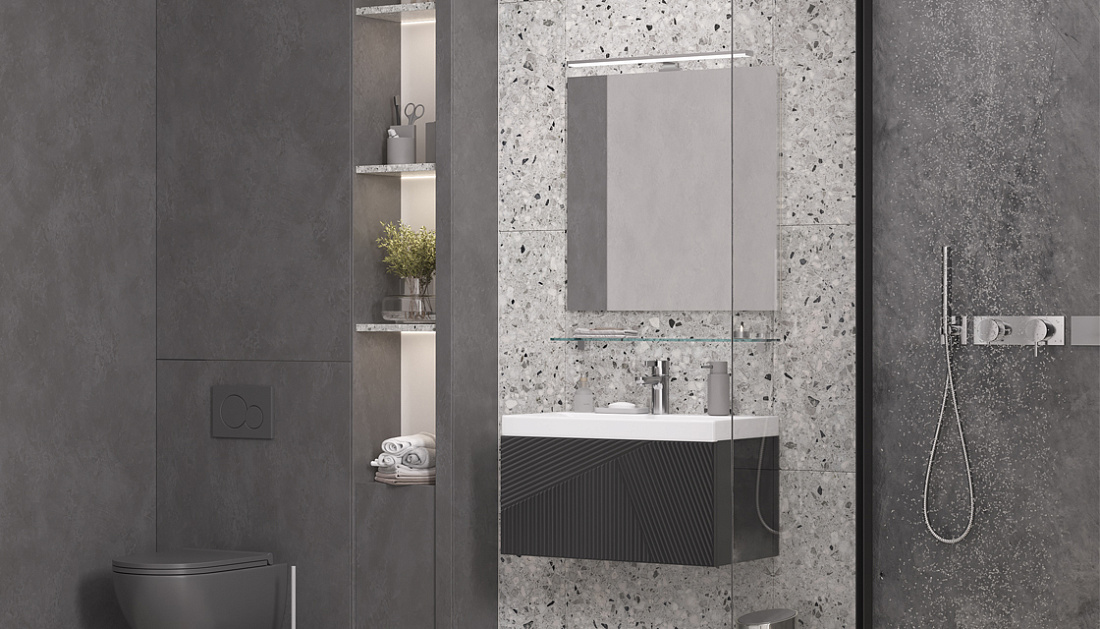 Мебель для ванной Velvex Edge 70.1Y подвесная, графит