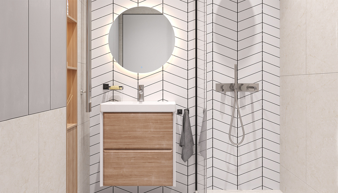 Мебель для ванной Velvex Gesso 60.2Y белая/дуб сонома