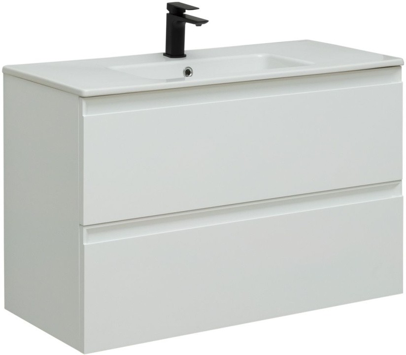 Тумба с раковиной Allen Brau Eclipse 2.0 100 белая матовая (4.11014.20)