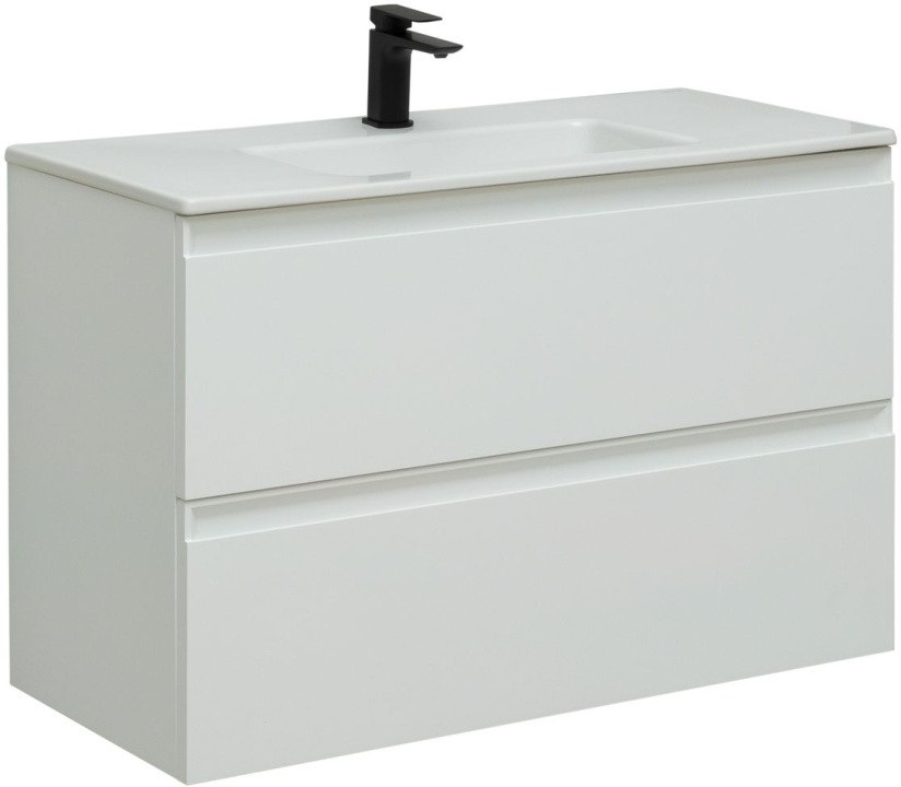 Тумба с раковиной Allen Brau Eclipse 2.0 100 белая матовая (4.11027.20)