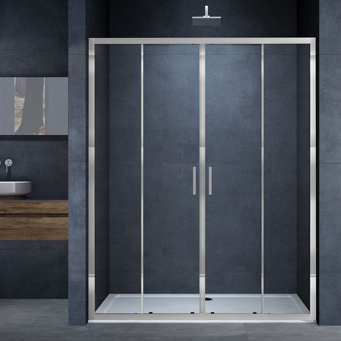 Душевая дверь в нишу Vincea Alpha VDS-3AL 170х190 профиль хром, стекло прозрачное