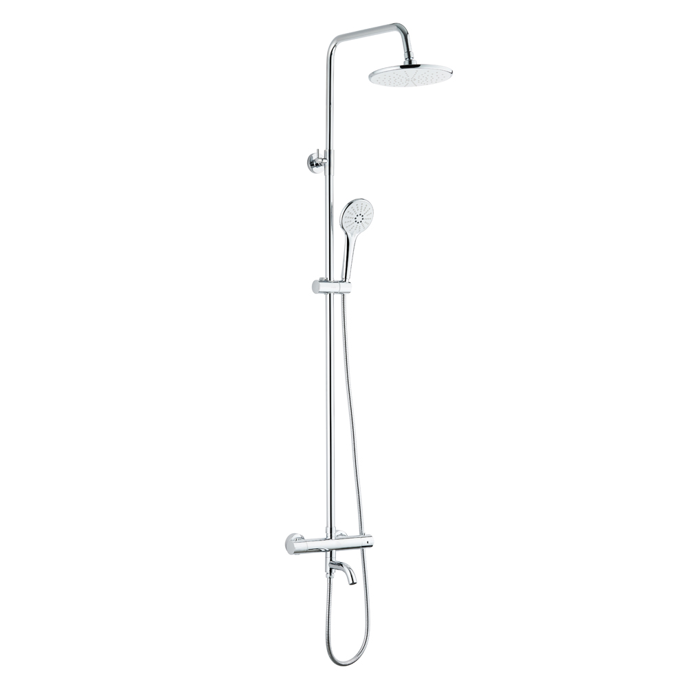 Душевая стойка Olive&#039;S Termo 34511TM с термостатом, с изливом и верхним душем, хром