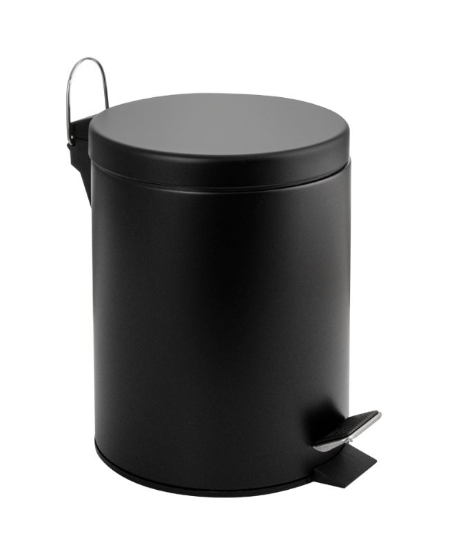 Мусорное ведро Санакс 2405 черное, 5 л, с педалью