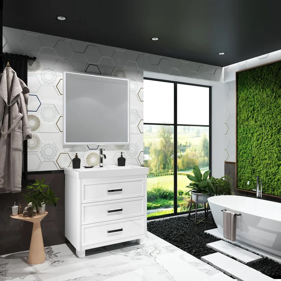 Мебель для ванной Opadiris Вегас 80 напольная, белая