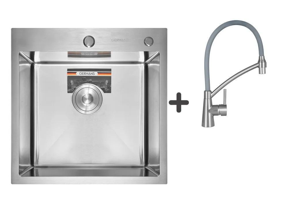 Комплект Мойка кухонная Gerhans K35050 + Смеситель Gerhans K4399A-9