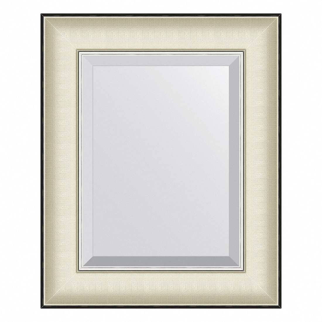 Зеркало в багетной раме EVOFORM EXCLUSIVE BY 7448 белая кожа с хромом 78 мм 44x54