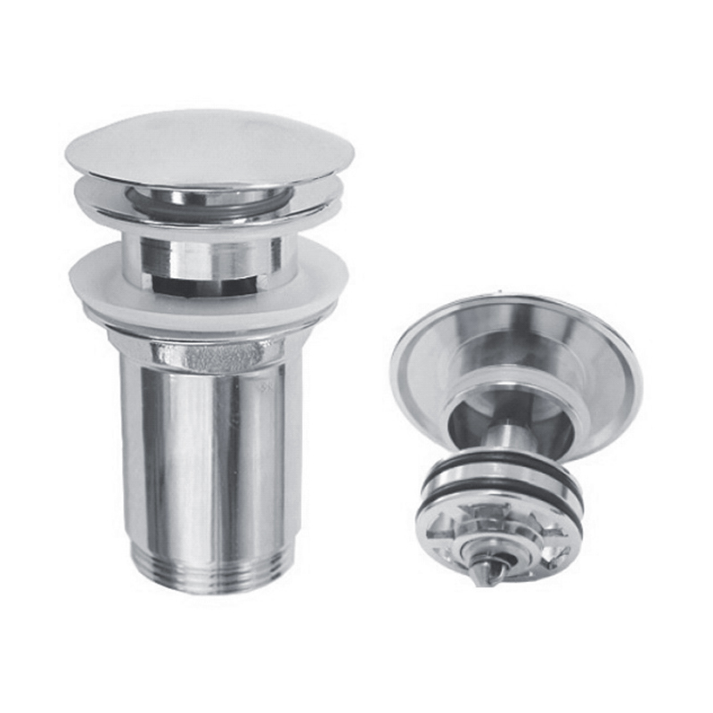 Донный клапан для раковины Styron KL-03 5/4 с большой заглушкой хром