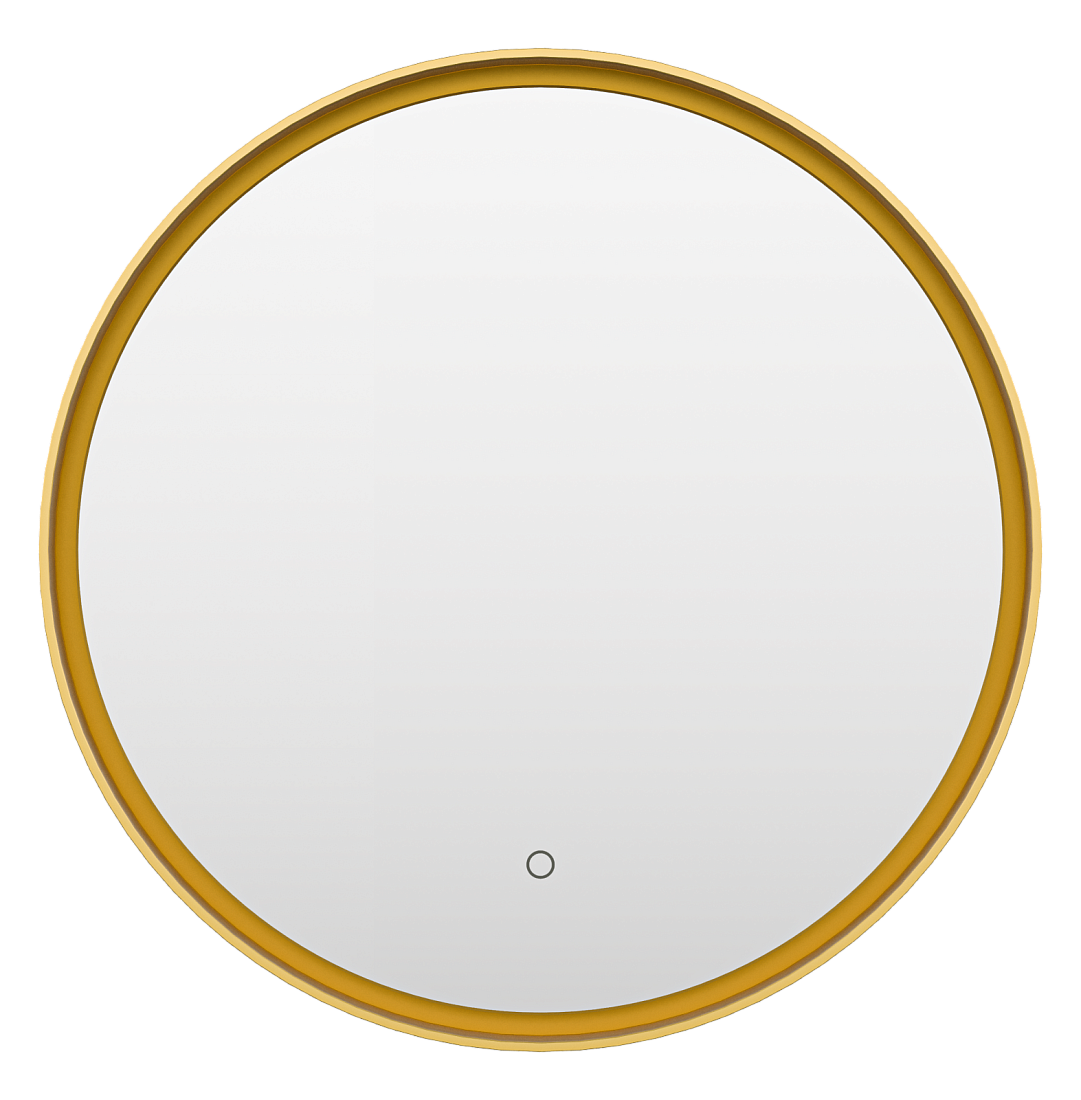 Зеркало Brevita Pluto 60х60 золото, сенсорный выключатель