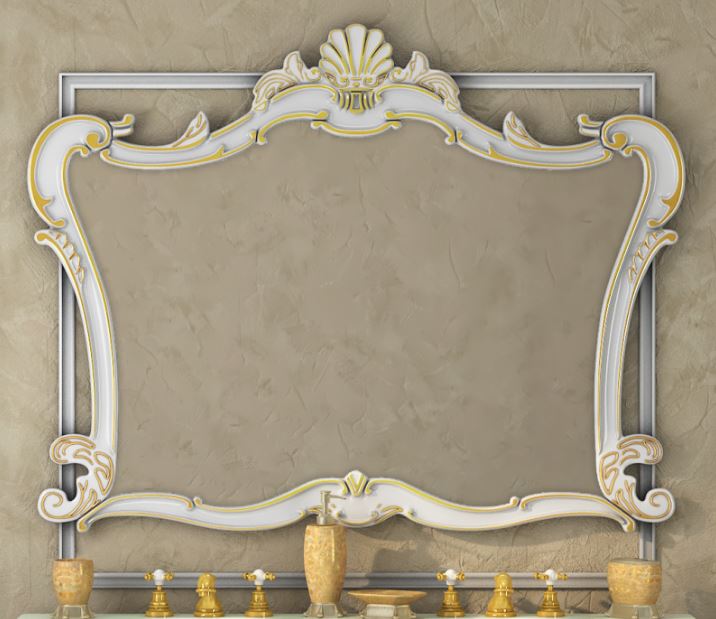 Зеркало Misty Bianco 90 бежевое сусальное золото