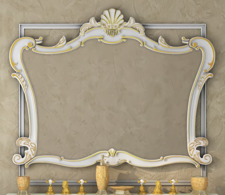 Зеркало Misty Bianco 90 белое сусальное золото