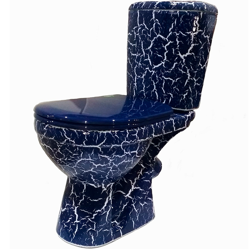 Унитаз-компакт Rosa Комфорт синий кракелюр