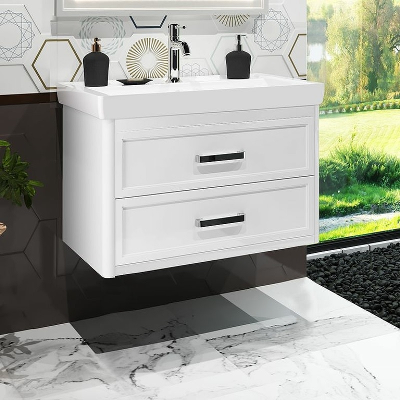 Тумба с раковиной Opadiris Вегас 80 подвесная белая