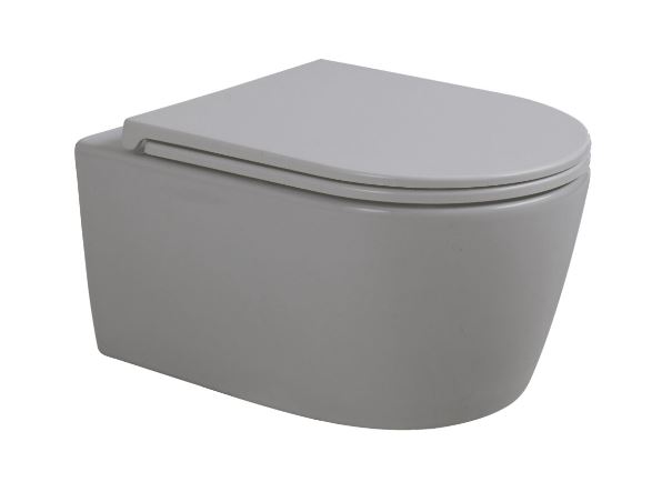 Унитаз подвесной Avimano Ambition 1000053 безободковый с сиденьем микролифт серый матовый