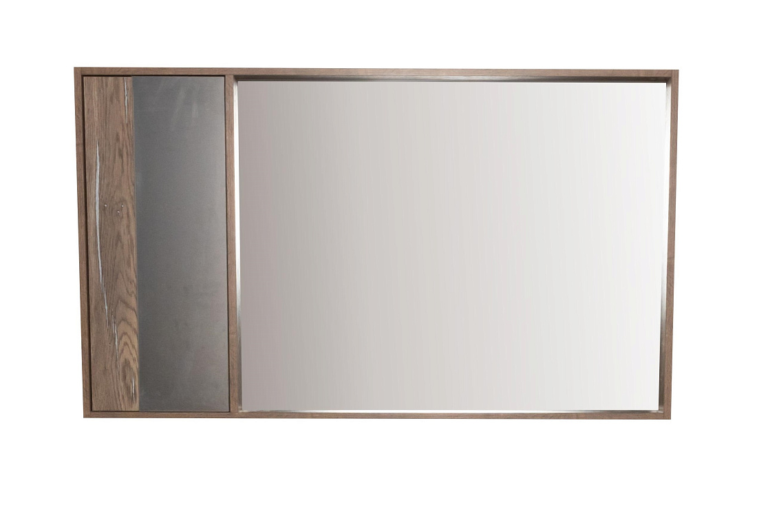 Зеркало-шкаф Atoll Бохо 120 с подсветкой, дуб галифакс/олово