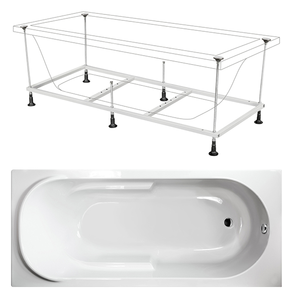 Акриловая ванна Berges Wasserhaus Lumbo 170x75 с каркасом