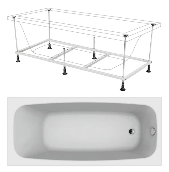 Акриловая ванна Berges Wasserhaus Feya 150x70 с каркасом