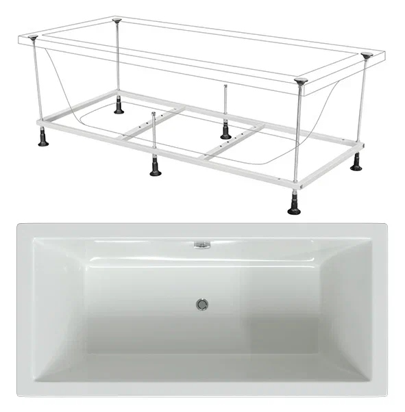 Акриловая ванна Berges Wasserhaus Tari 180x80 с каркасом