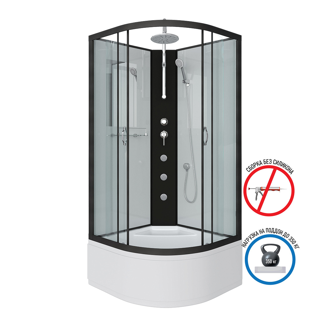 Душевая кабина Niagara Classic NG-6707-14BKTG 80x80x240 с гидромассажем