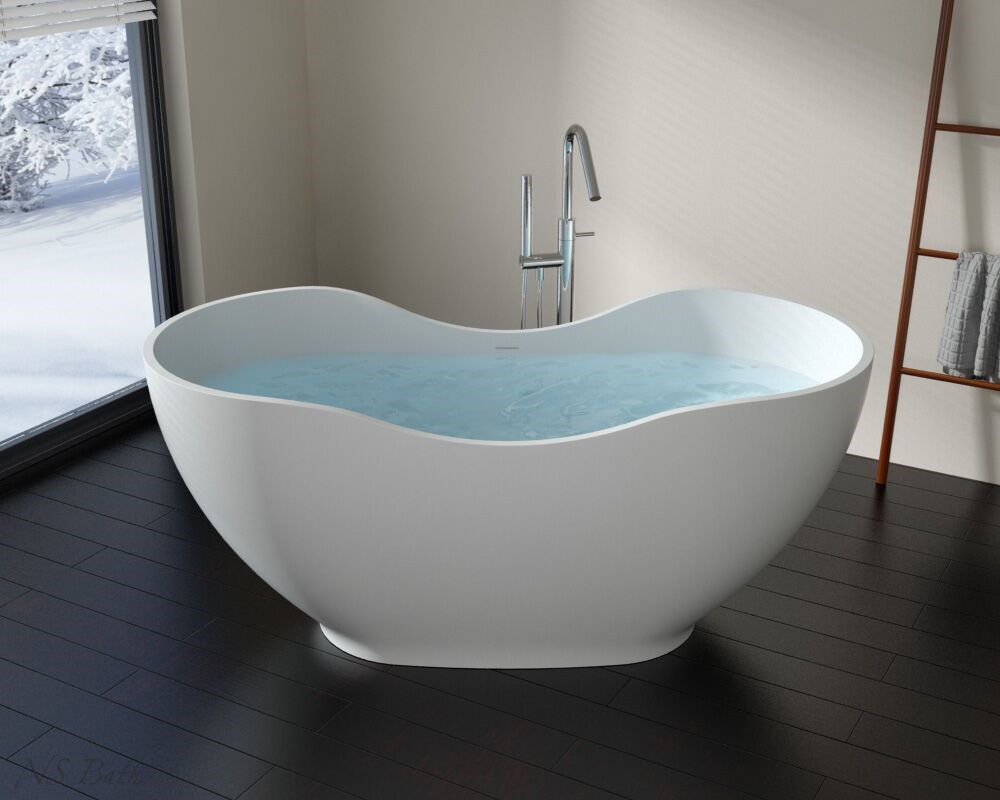 Ванна из искусственного камня NS Bath NSB-16679 166х80 глянцевая/матовая