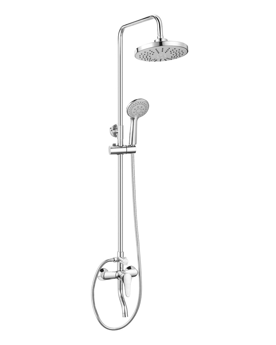 Душевая система OneLife P01-911cr для ванны и душа со смесителем, хром