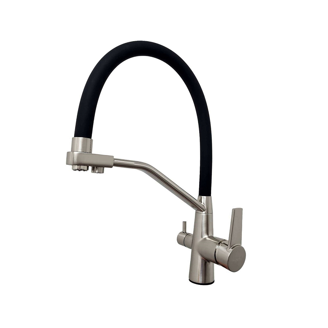 Смеситель Brnou BR-803 для кухни, никель, черный