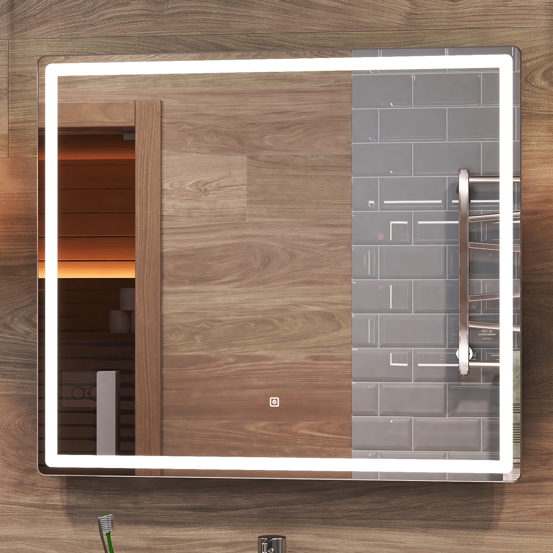 Зеркало Vigo Geometry Classic 80 с подсветкой и сенсорным выключателем