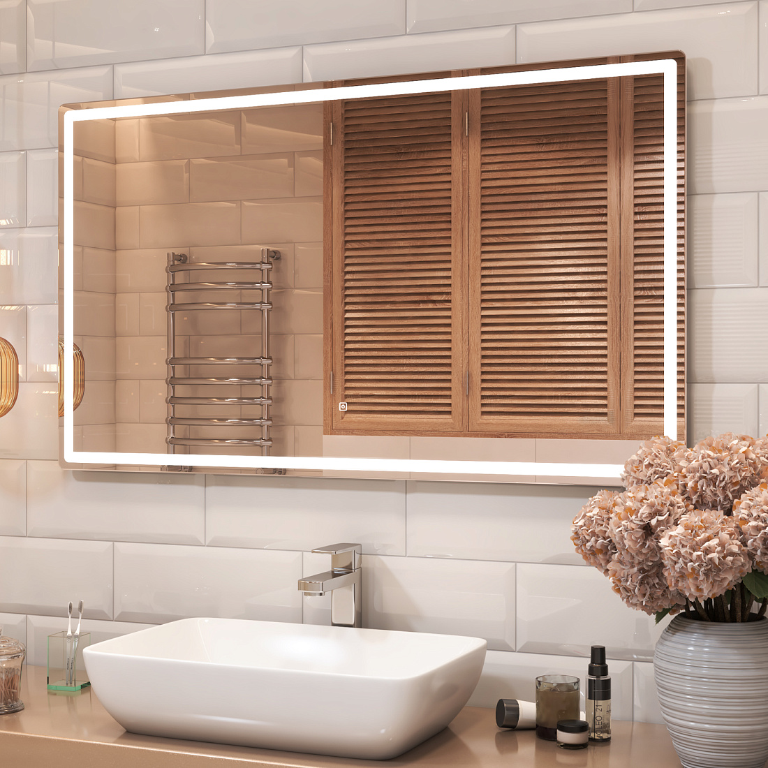 Зеркало Vigo Geometry Classic 120 с подсветкой и сенсорным выключателем