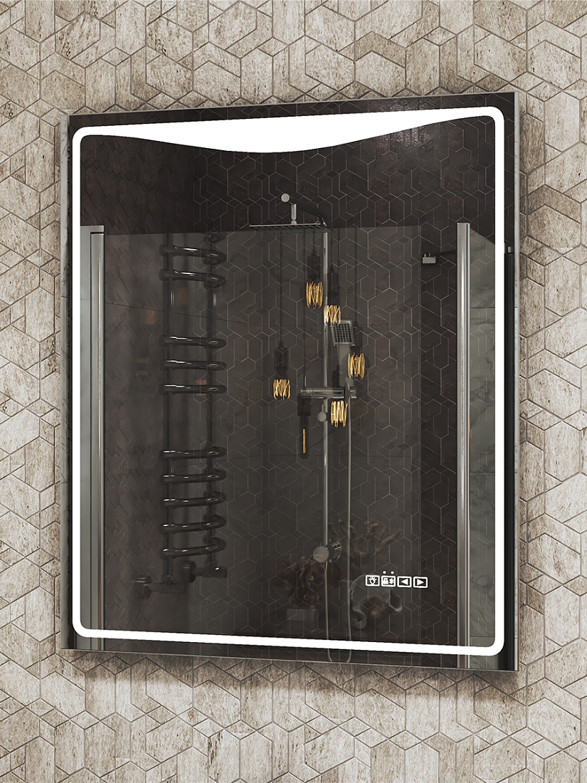 Зеркало Vigo Eva Media L 60 с подсветкой и сенсорным выключателем