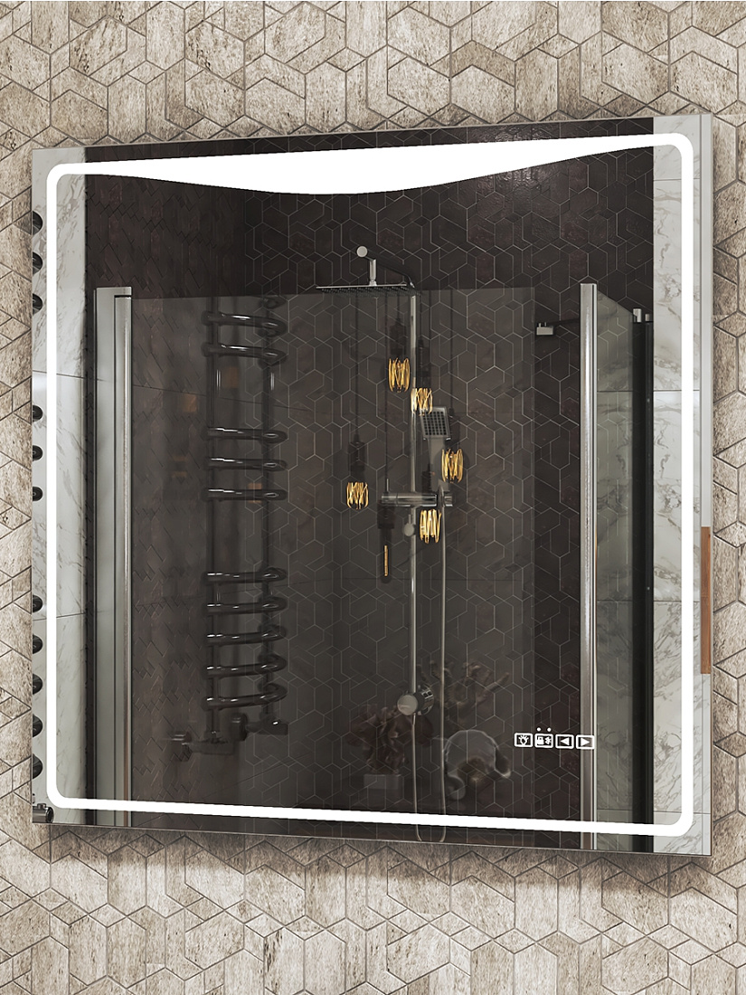 Зеркало Vigo Eva Media L 70 с подсветкой и сенсорным выключателем