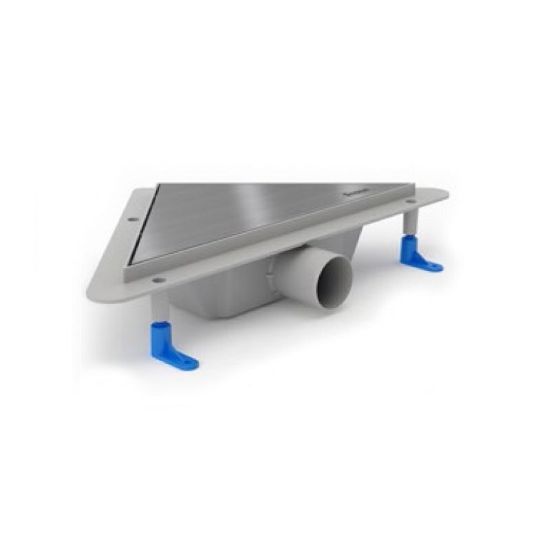 Душевой трап Styron STY-KF угловой с решеткой, гидрозатвором и горизонтальным выпуском 50мм