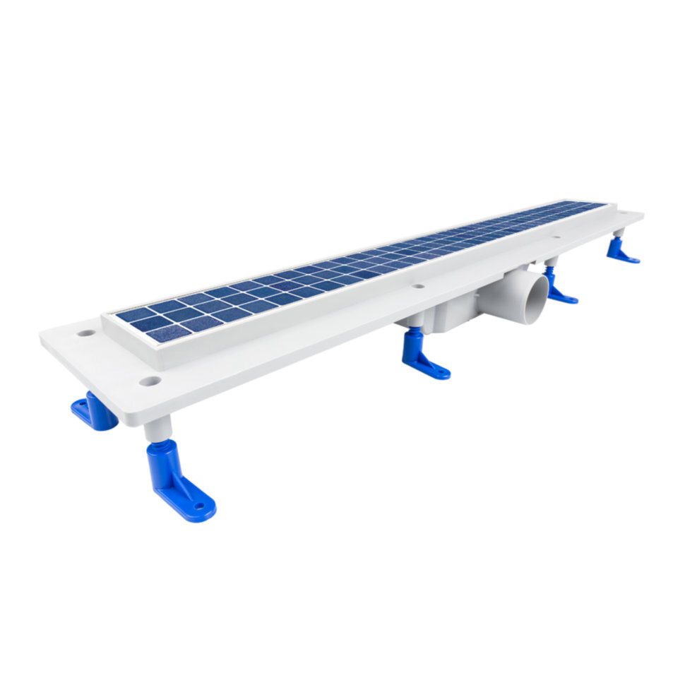 Душевой трап Styron STY-F-90 линейный с решеткой, гидрозатвором и горизонтальным выпуском 50мм