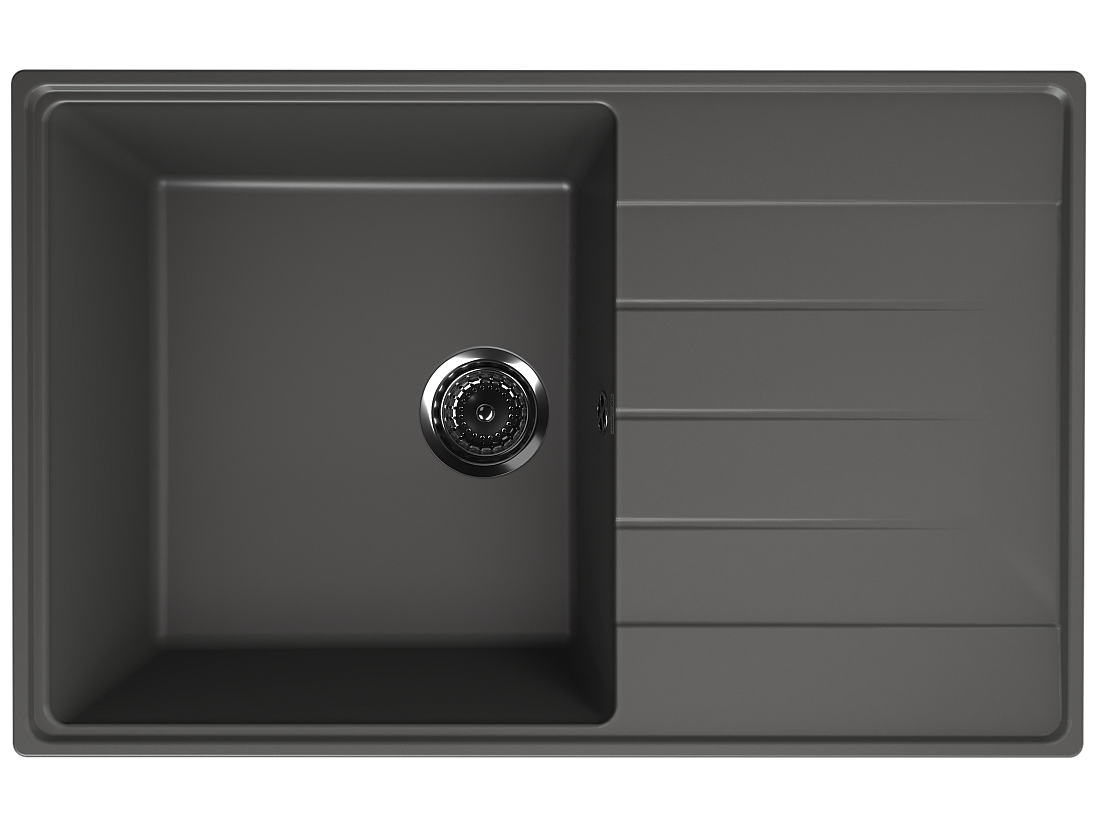 Мойка кухонная Ulgran Quartz Prima 780-09 78x50 см, асфальт