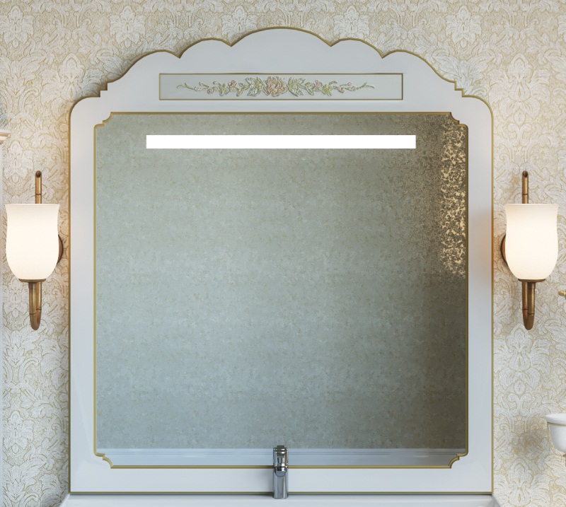 Зеркало Misty Milano 120 белый патина/декор